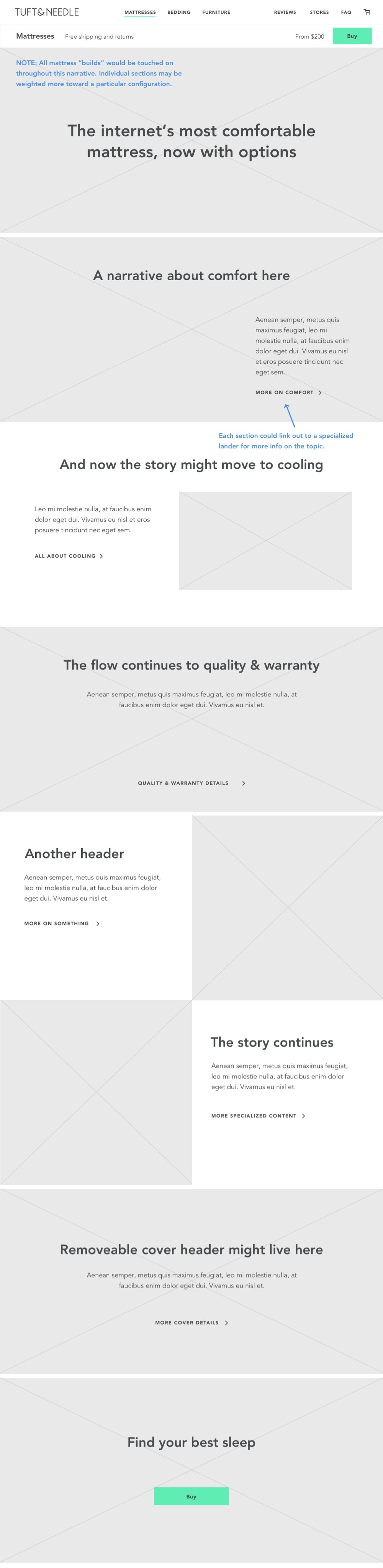 Another wireframe option that focuses on the benefits of the upgrades, not the features