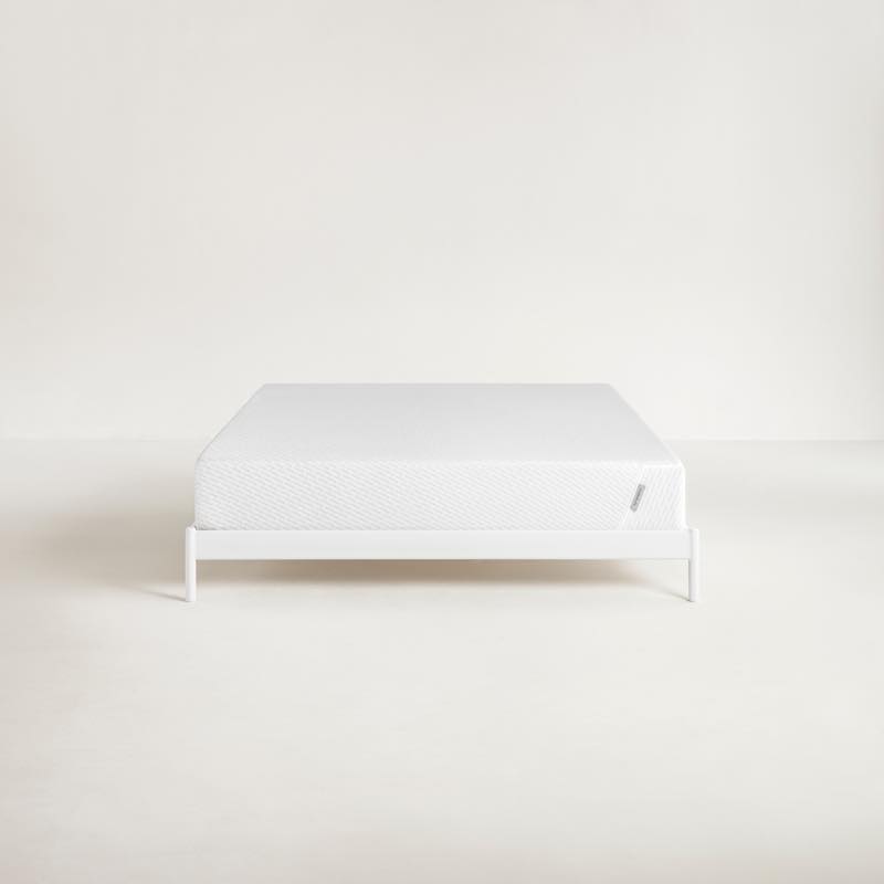 Our new product photography takes a more real approach. The mattress is presented on a white frame in a real room with a horizon line.