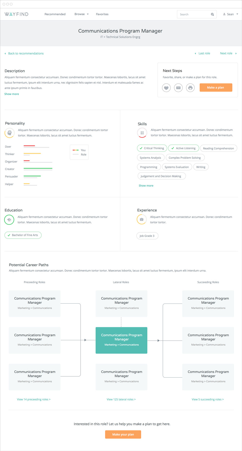 A comp of the job detail page